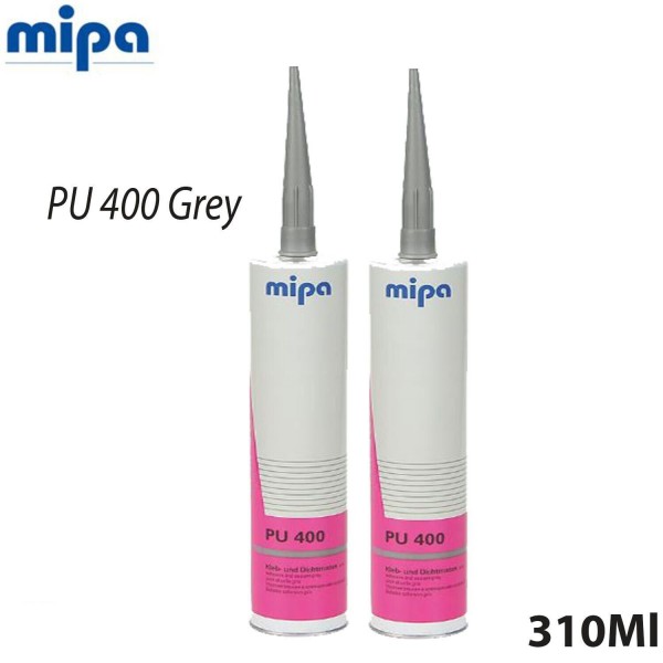 2x MIPA PU 400 Seam Sealer 310ml Grey Cartridge Polyurethane Adhesive Sealant