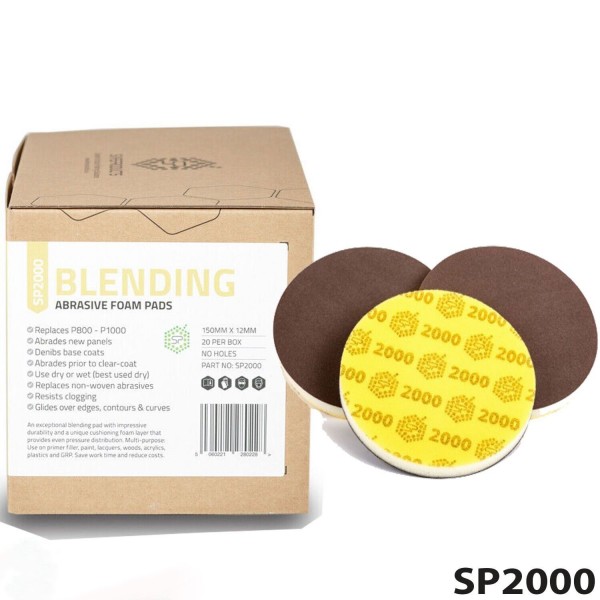 Abrasive Foam Blending Pads SP2000 150mm x 12mm 20/box