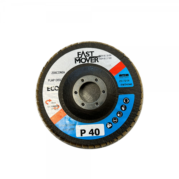P40 Zirconium Flap Disc 115mm, 40 Grit, 22.2mm Centre Bore