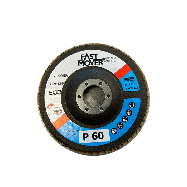 P60 Zirconium Flap Disc 115mm, 60 Grit, 22.2mm Centre Bore