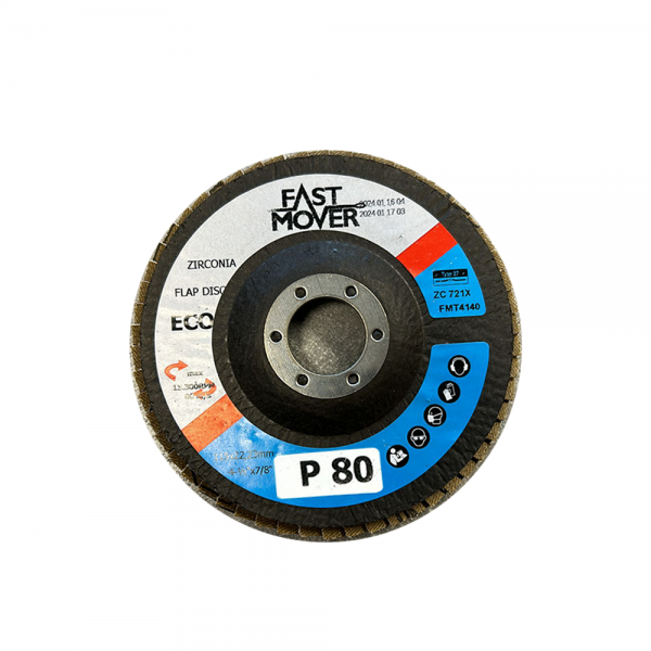 P80 Zirconium Flap Disc 115mm, 80 Grit, 22.2mm Centre Bore