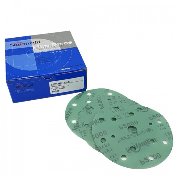 Sunmight Film Sanding Discs 150mm / DA 15 Holes Grit 2000/53023 50PK
