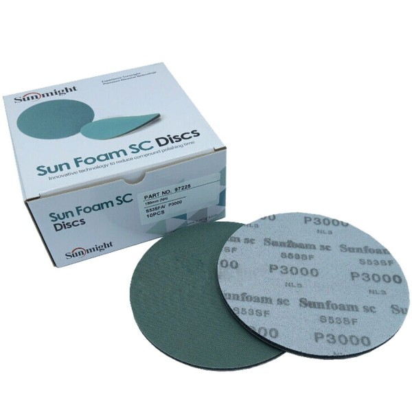 Sunmight Foam Finishing Sanding Discs Abrasive 150MM 10PK SC Grit 3000