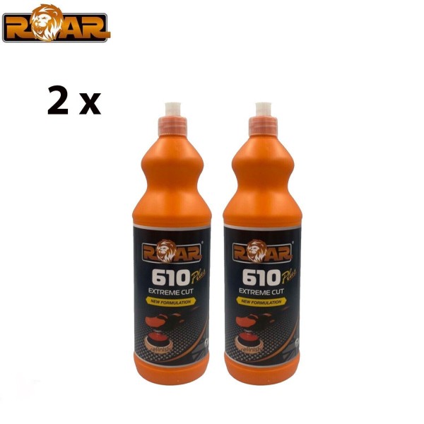 2 x ROAR 610 PLUS EXTREME CUTTING POLISH POLISHING VALETING 1KG COMPOUND