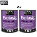 2 X U-POL FANTASTIC POLYESTER CAR BODY FILLER 3LTR FANT/3 WITH BPO HARDENER