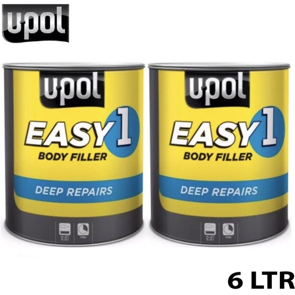 2 X UPOL EASY 1 BODY FILLER DEEP FILL CAR BODY FILLER BIG SMOOTH EASY SAND 3L