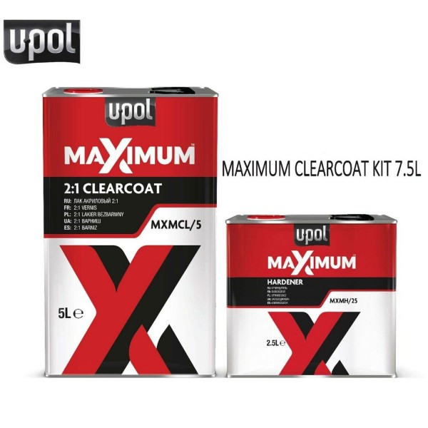 UPOL MAXIMUM Clear Coat 2K HS LACQUER KIT 7.5 L WITH HARDENER