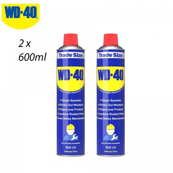 2 x WD-40 Multi-Use Lubricant Original Aerosol 600ml Stops Rust