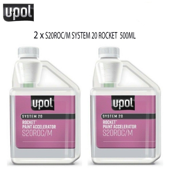 2 X U-POL S20ROC/M SYSTEM 20 ROCKET 500ML 2K PAINT ACCELERATOR