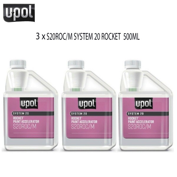 3 X U-POL S20ROC/M SYSTEM 20 ROCKET 500ML 2K PAINT ACCELERATOR